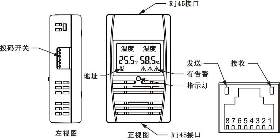 SPD-HT485_D机架温湿度传感器，机架温湿度传感器